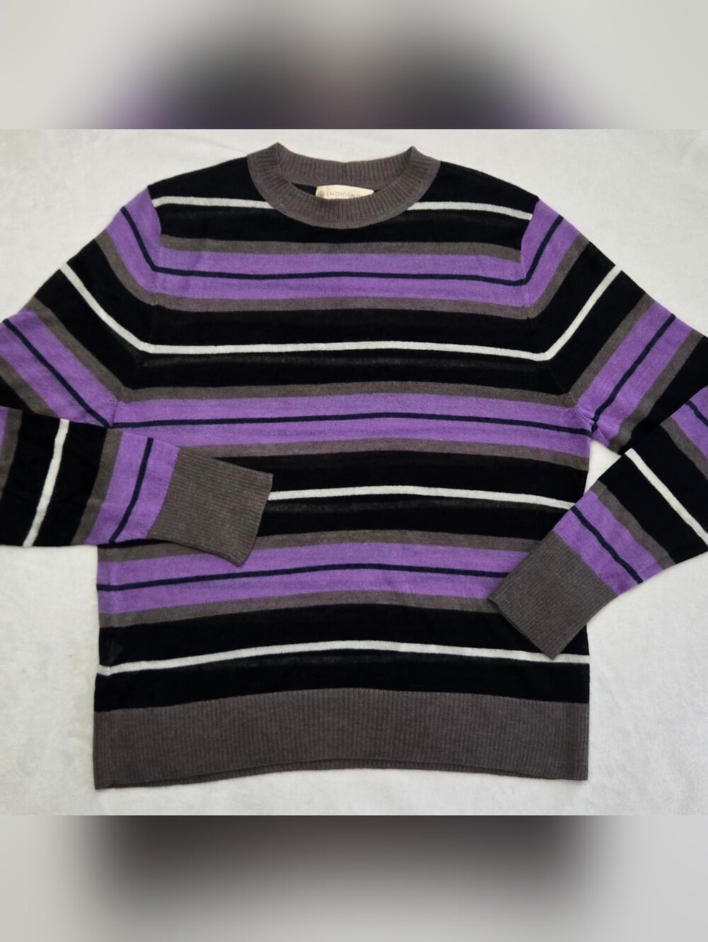 Indigenous Silk & Baby Alpaca Blens Semi-Sheer Crewneck Sweater M